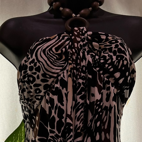 IZ Byer Padded Unique Animal Print Mini Cocktail Dress with Beaded Strap Sz. M - Picture 2 of 2